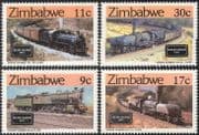 Zimbabwe 1985 Trains/ Steam Engines/ Locomotives/ Railway/ Transport 4v set (n18997)
