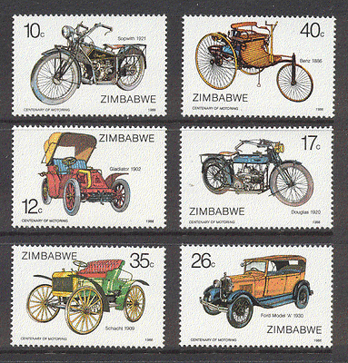 Zimbabwe 1986 Cars / Motor Bike / CYCLE 6v set ref:b9993