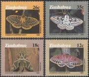 Zimbabwe 1986 Moths/ Insects/ Nature/ Conservation/ Environment 4v set (s2690)