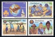 Zimbabwe 1987 Girl Guides / Fire / Youth / Leisure 4v n30159