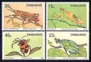 Zimbabwe 1988 Insects / Nature / Beetles / Bugs 4v set n29959