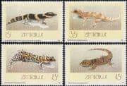 Zimbabwe 1989 Geckos/ Lizards/ Reptiles/ Animals/ Nature/ Wildlife 4v set (n15842)