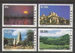Zimbabwe 1996 Sunset  /  Views  /  Tourism 4v set (n23058)