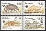 Zimbabwe 1998 Otter / Antbear / Mongoose / Animals / Nature / Wildlife 4v set (b9988)