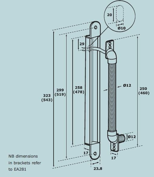 Abloy EA280 Concealed Door Loop 120 deg opening