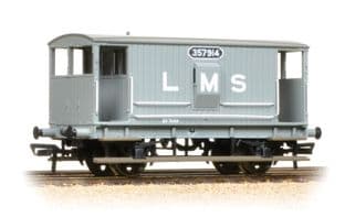 38-552A BACHMANN 38-552A 00 GAUGE MIDLAND 20T BRAKE VAN LMS GREY WITH DUCKETS