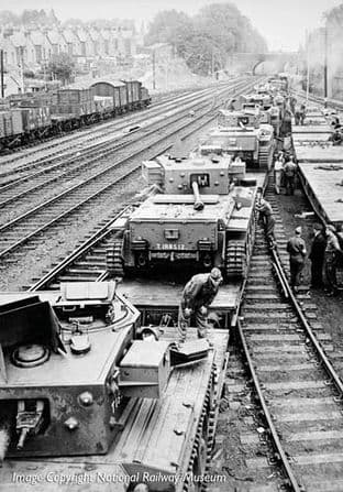 38-725 WD 50T 'Warflat' Bogie Wagon WD Khaki Grn Cromwell MK4 Tank