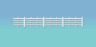 424 Lineside fencing, White (4 bar)