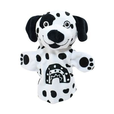Black & White Dog Hand Puppet