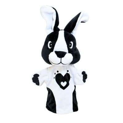 Black & White Rabbit Hand Puppet