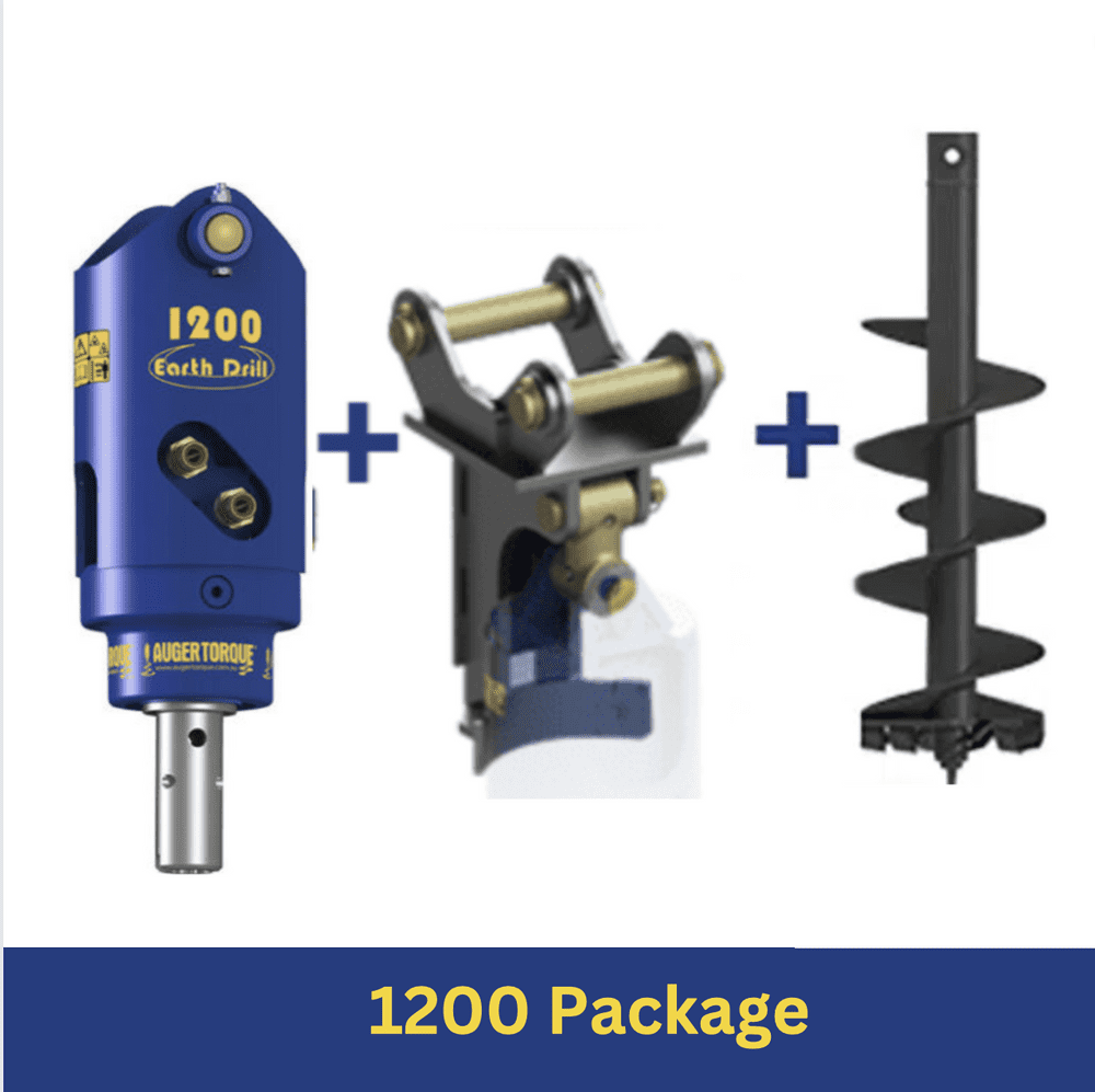 Auger Torque 1200 Earth Drill w/Double Pin Cradle Hitch 12 Tonne