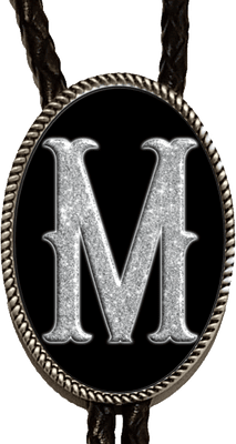 'Silver' Initial Personalised Custom Bolo Tie. Code B0101