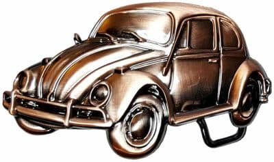 . VW Copper Beetle Officially Licensed Belt Buckle with display stand and presentation box. Code VW11