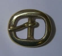 15mm Solid Brass Plain Oval Buckle. Code BUC020