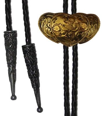 24ct Gold Plated 3 Hearts Bolo Tie. Code BTWW12G