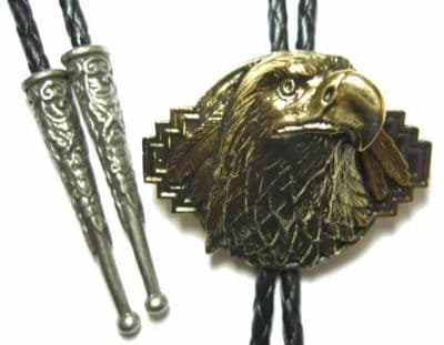 24ct Gold Plated Eagle Head Bolo Tie. Code BTWW7G