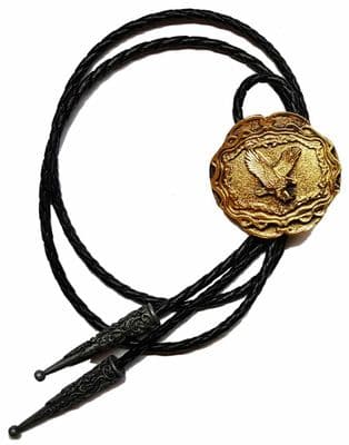 24ct Gold Plated Flying Eagle Large Bolo Tie. Code BTWW56G