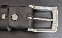 30mm Italian Leather Black Belt with Optional Stainless Steel Buckle. Chicago Screw Fitting