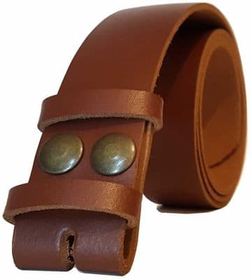 35mm Brown Snap Fit Leather Belt