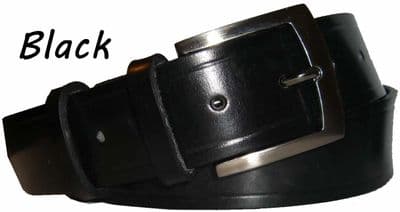 38mm Black Handmade English Bridle Leather Belt With Buckle - made in England by Bucklebox