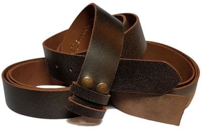 38mm Cracked Distressed Black Snap Fit Leather Belt 1.5 inches wide