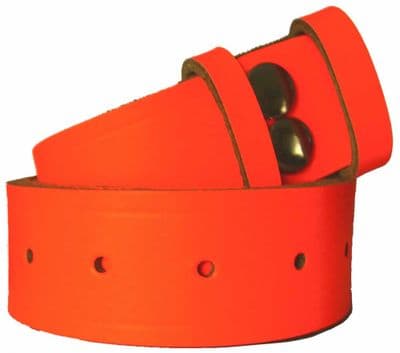 38mm Fluorescent Orange Snap Fit Leather Belt