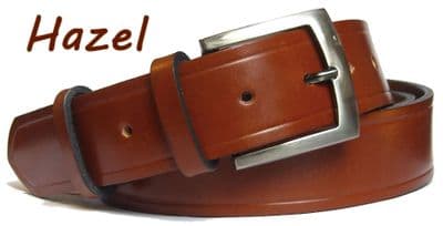 38mm Hazel Handmade English Bridle Leather Belt With Buckle - made in England by Bucklebox