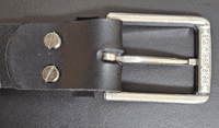 38mm Italian Leather Black Belt with Optional Stainless Steel Buckle. Chicago Screw Fitting