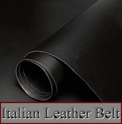 38mm Italian Leather Black Snap Fit  Belt