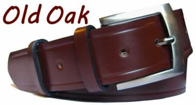 38mm Old Oak Handmade English Bridle Leather Belt With Buckle - made in England by Bucklebox