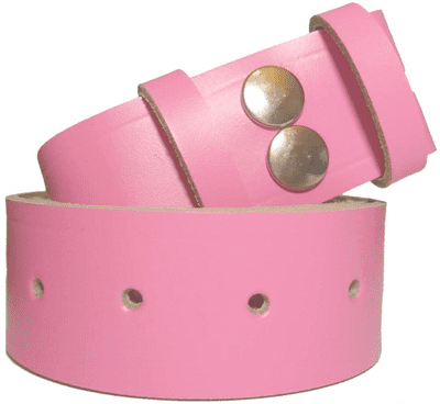 38mm Pink Snap Fit Leather Belt