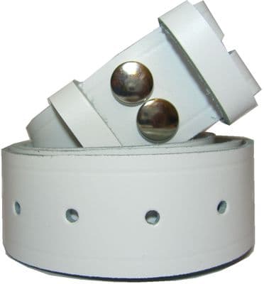 38mm White Snap Fit Leather Belt
