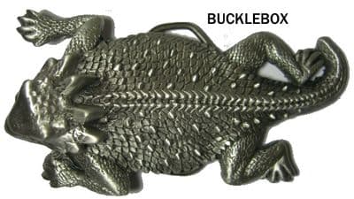 3D Horned Toad Belt Buckle + display stand. Code KG3