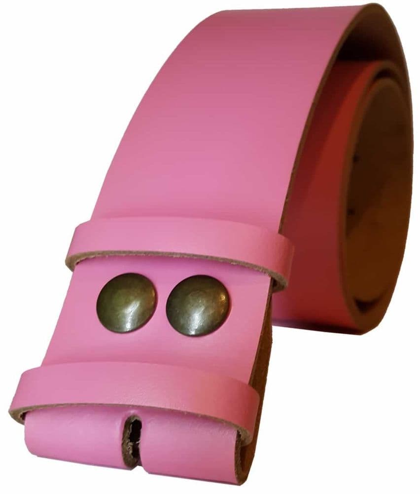 50mm Pink Snap Fit Leather Belt