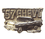 57 CHEVY BELT BUCKLE + display stand
