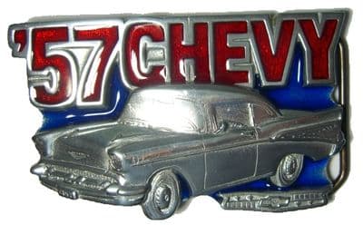 57 CHEVY' Chevrolet Belt Buckle + display stand