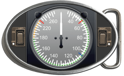 Aircraft AirSpeed Indicator Belt Buckle. Code: A0137