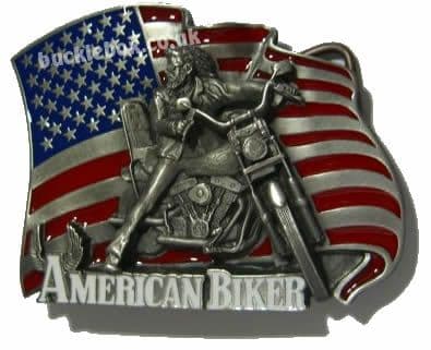 AMERICAN BIKER Belt Buckle + display stand