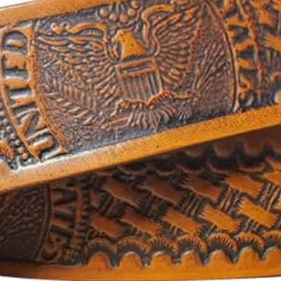 American Eagle Embossed Full Grain Leather Belt - 1½
