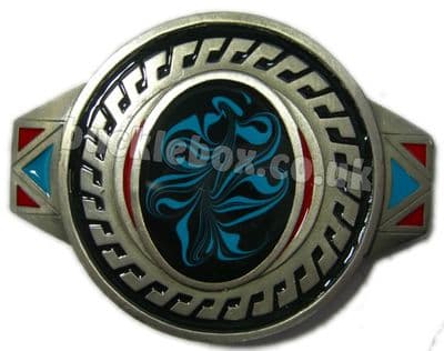 AZTEC - BLUE PATTERN - Belt Buckle + display stand