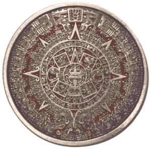 Aztec Calendar + display stand. Code GD2