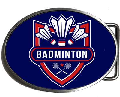 Badminton Shuttlecocks Crossed Rackets Belt buckle Code:A0126