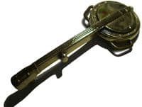 BANJO - SOLID BRASS Belt Buckle + display stand