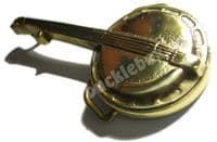 BANJO - SOLID BRASS Belt Buckle + display stand