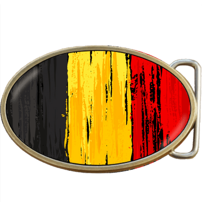 Belgium Grunge Flag Belt Buckle. Code A0022