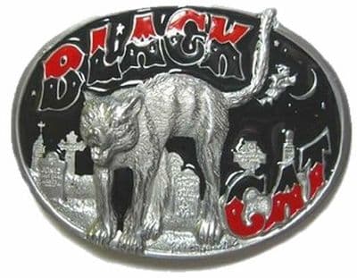 Black Witch Cat Belt Buckle. Code AG8