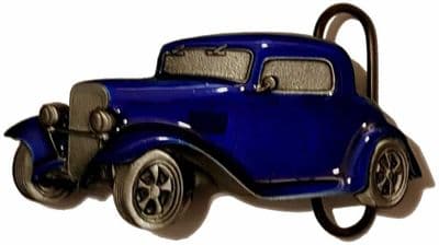 Blue Hot Rod Car Belt Buckle. Code DB3