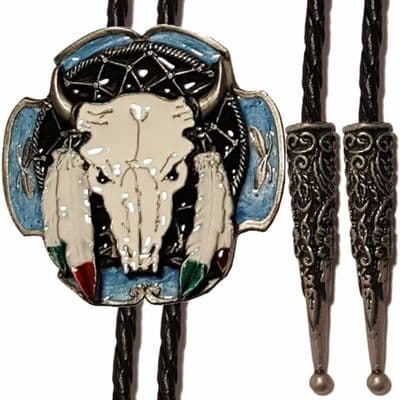 Buffalo Skull Bolo Tie. Code BTWW53E