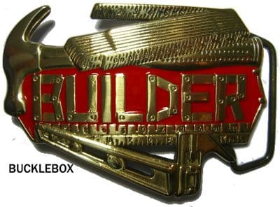 Builder Solid Brass Belt Buckle
