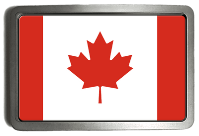Canadian Flag Belt Buckle. Canada code: A0270